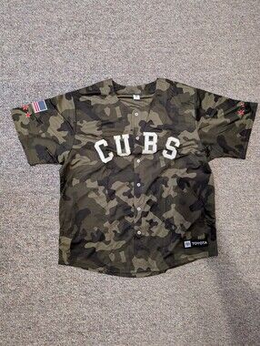 Chicago Cubs Armed Forces Camo Jersey Sz Adult XL-Special Ticket SGA 8/5/25